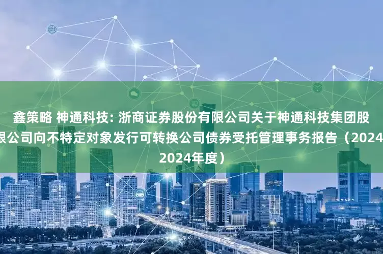 鑫策略 神通科技: 浙商证券股份有限公司关于神通科技集团股份有限公司向不特定对象发行可转换公司债券受托管理事务报告（2024年度）